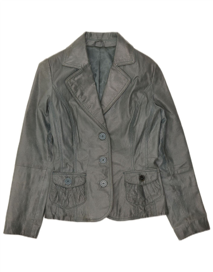 vintage Femme 3 Bouton Blazer Veste UK 10 Petit Gris