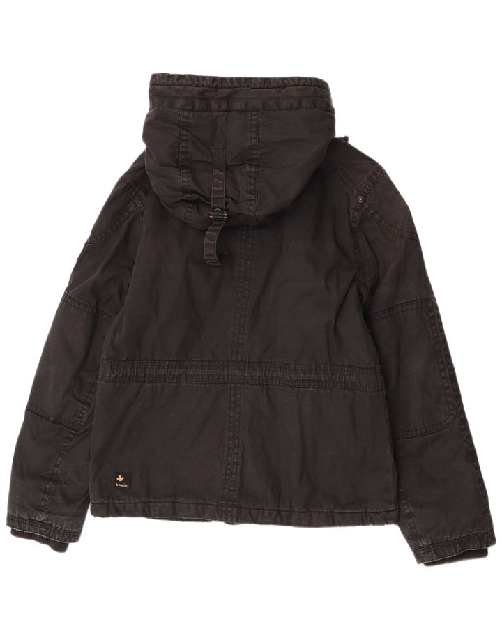 KHUJO Veste utilitaire à capuche pour homme UK 40 Large Noir