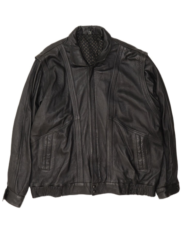 vintage Mens Zip Flight Aviator Jacket UK 42 XL Noir