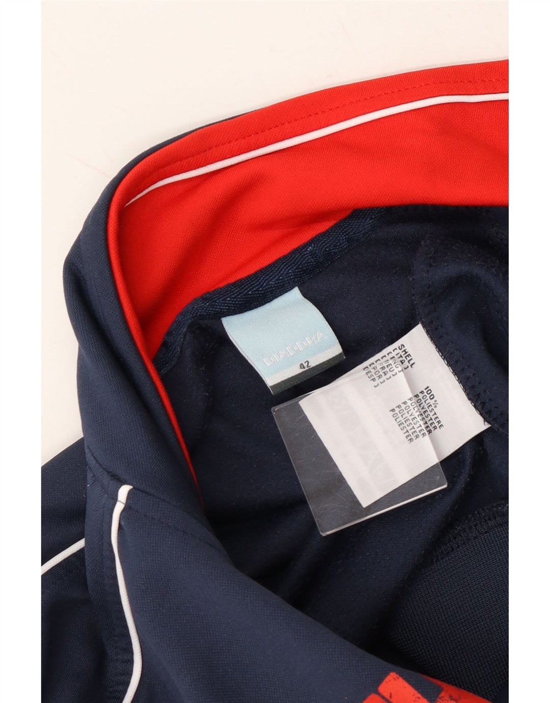 DIADORA Womens Tracksuit Top Jacket IT 42 Medium Navy Blue Colourblock Vintage Diadora and Second-Hand Diadora from Messina Hembry 