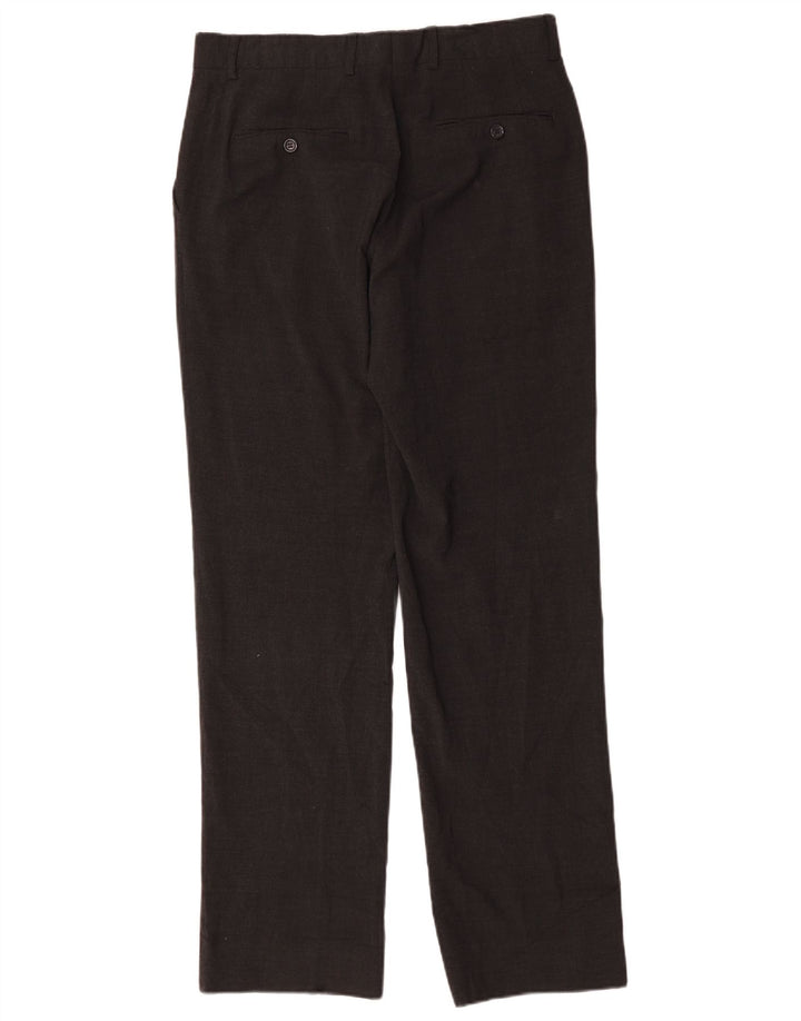 Zara Pantalon de costume droit pour homme EU 42 Large W32 L33 Gris Polyester