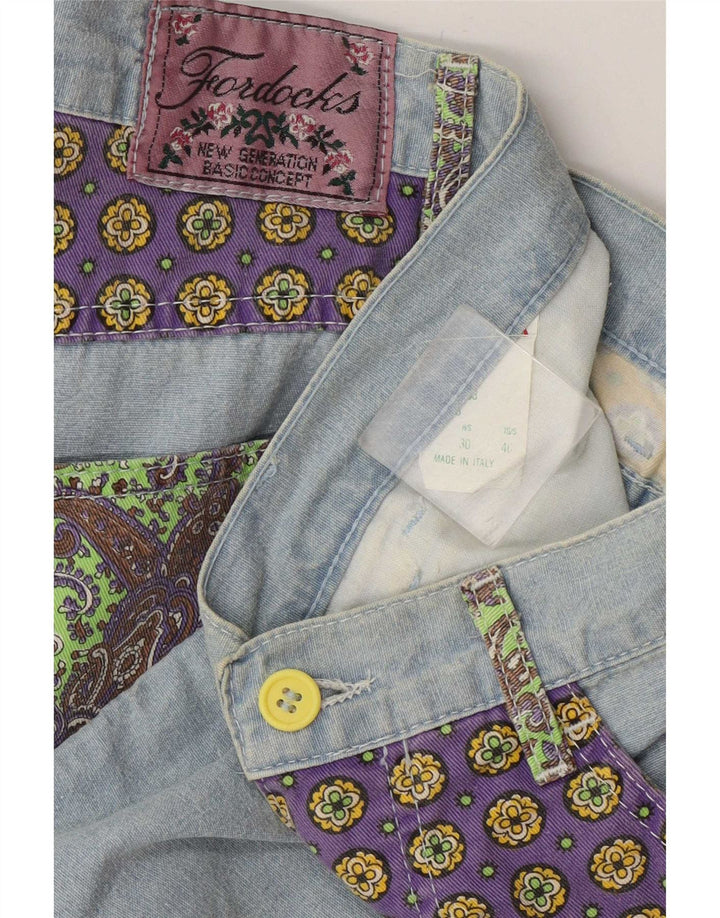 Fordocks Bermuda Homme IT 46 Small W30 Bleu Patchwork Coton