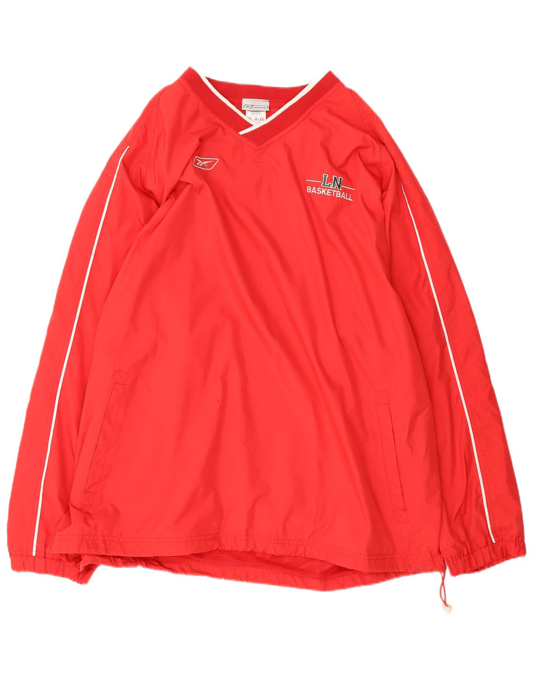 Reebok Haut de Survêtement Graphique Pull Homme 2XL Rouge Rayé Polyester Sports