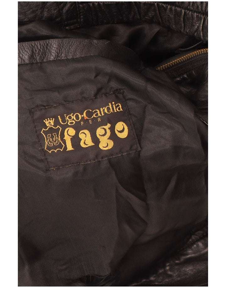 Veste en cuir homme vintage UK 42 XL Cuir noir