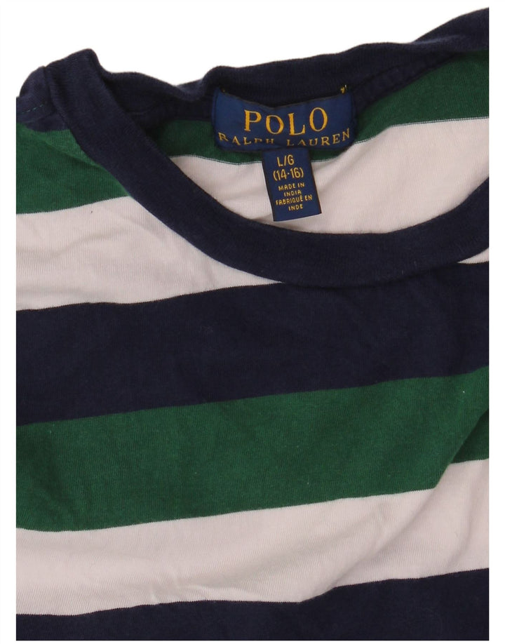 POLO RALPH LAUREN T-Shirt Garçon 11-12 ans Large Rayé Multicolore