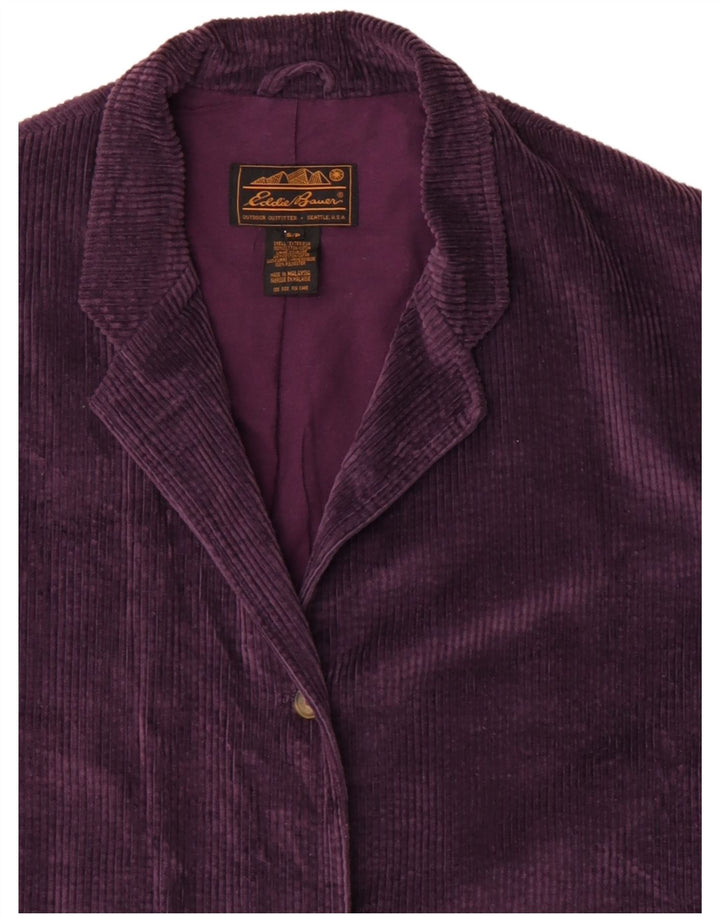 EDDIE BAUER Veste blazer surdimensionnée à 3 boutons pour femme UK 10 Petit Bordeaux