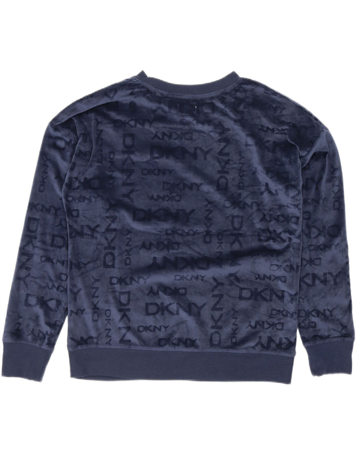 Dkny Sweat-shirt graphique surdimensionné pour femme UK 10 Petit Bleu marine