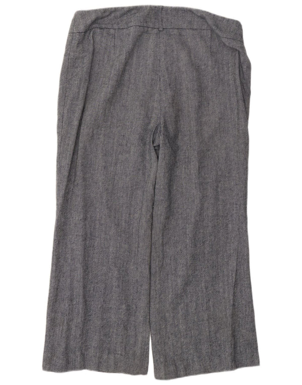 Marks & Spencer Pantalon court taille haute pour femme UK 16 Large W34 L26 Bleu marine