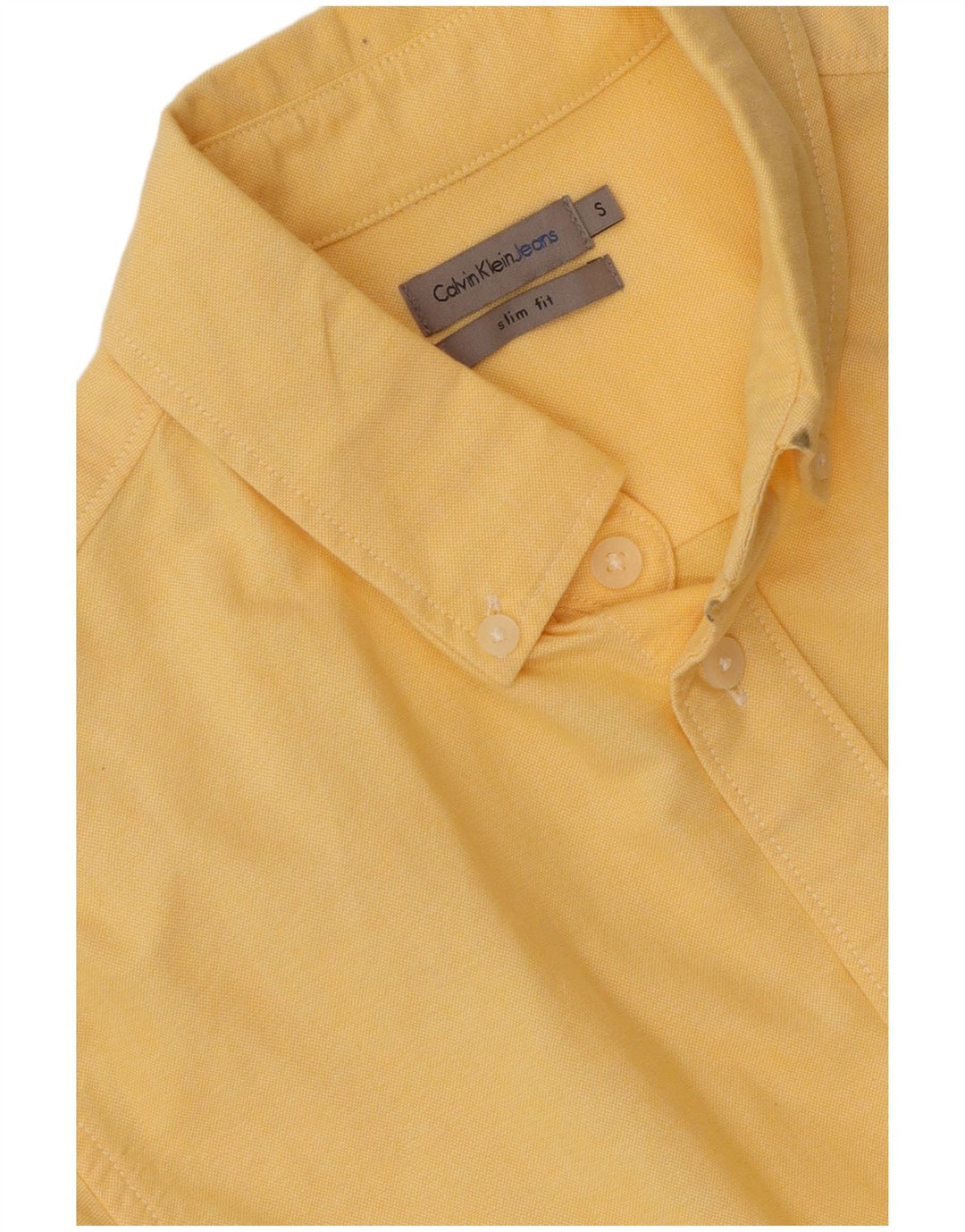 Calvin Klein Jeans Chemise slim à manches courtes pour hommes, petit jaune
