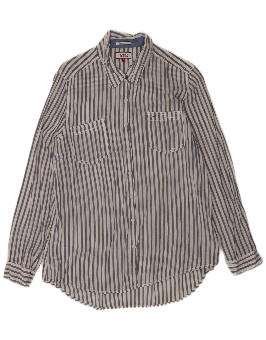 Tommy Hilfiger Chemise Femme UK 14 Medium White Pinstripe Viscose