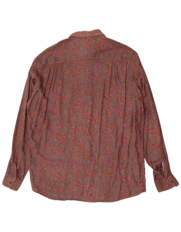Rodrigo Mens Flannel Shirt Size 17 43 XL Brown Floral