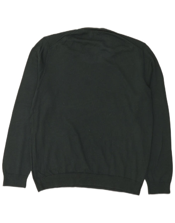 Marks & Spencer Pull col V pour homme XL en laine mérinos Vert