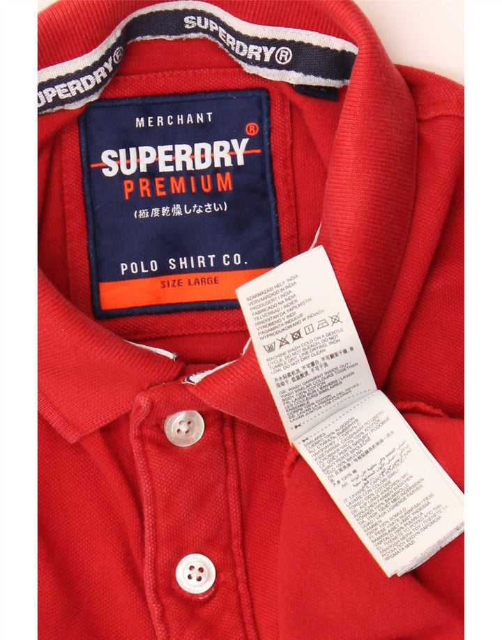 Superdry Polo Graphique Homme Large Rouge Coton