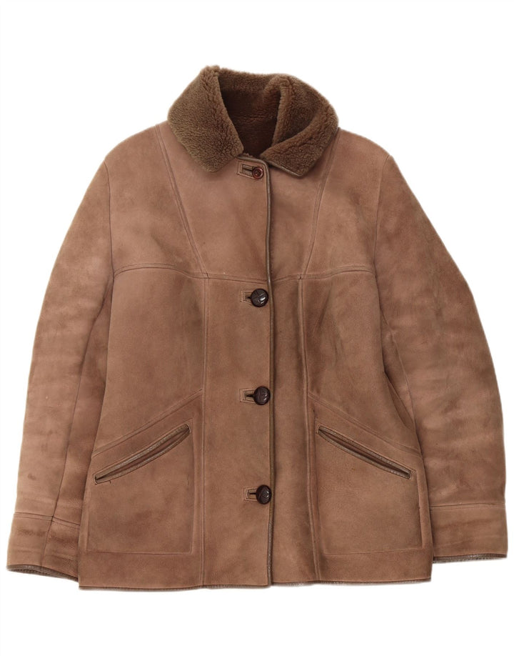 Nurseys Veste en peau de mouton pour femme UK 16 Grande peau de mouton marron