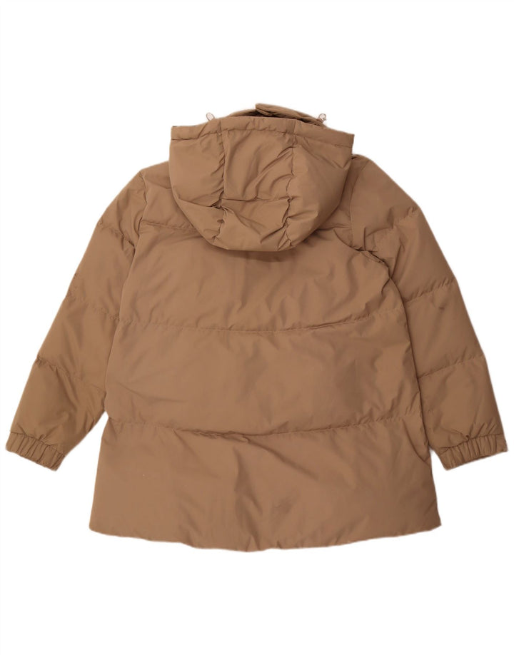 Massimo Dutti Veste matelassée surdimensionnée à capuche pour femme UK 6 XS Beige Polyester