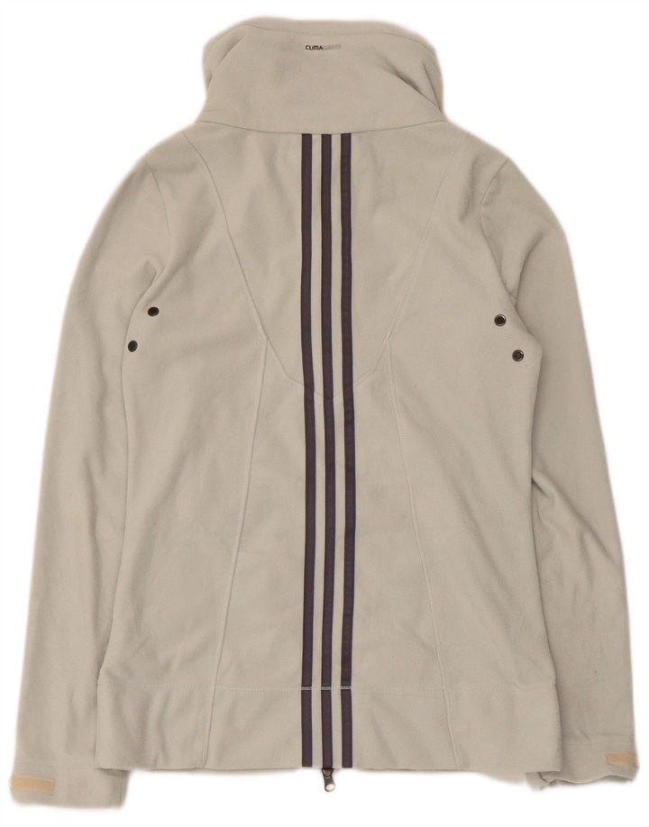 Adidas Veste polaire pour femme UK 12 Polyester rayé gris moyen