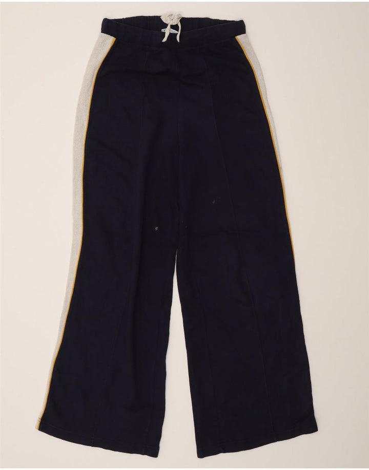 Zara Pantalon de survêtement pour femme UK 12 Medium Navy Blue Colourblock