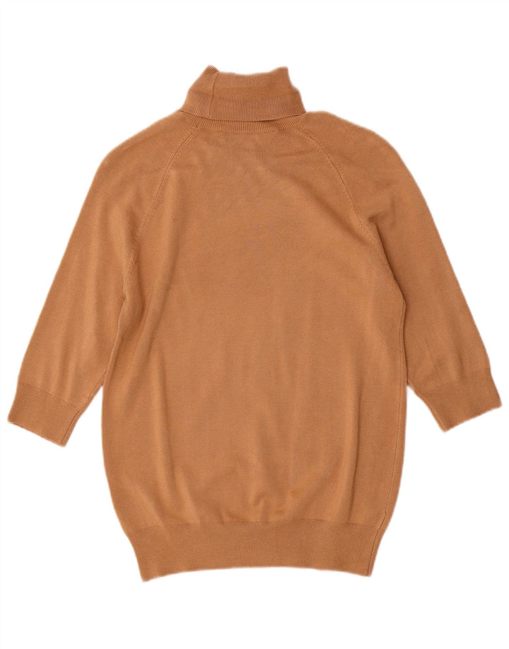 ZARA Pull long à col roulé pour femme UK 12 Viscose marron moyen