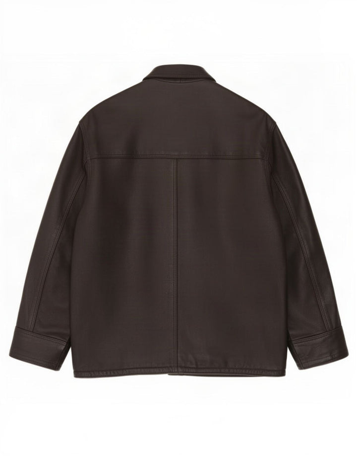 veste en cuir homme vintage UK 44 2XL Marron