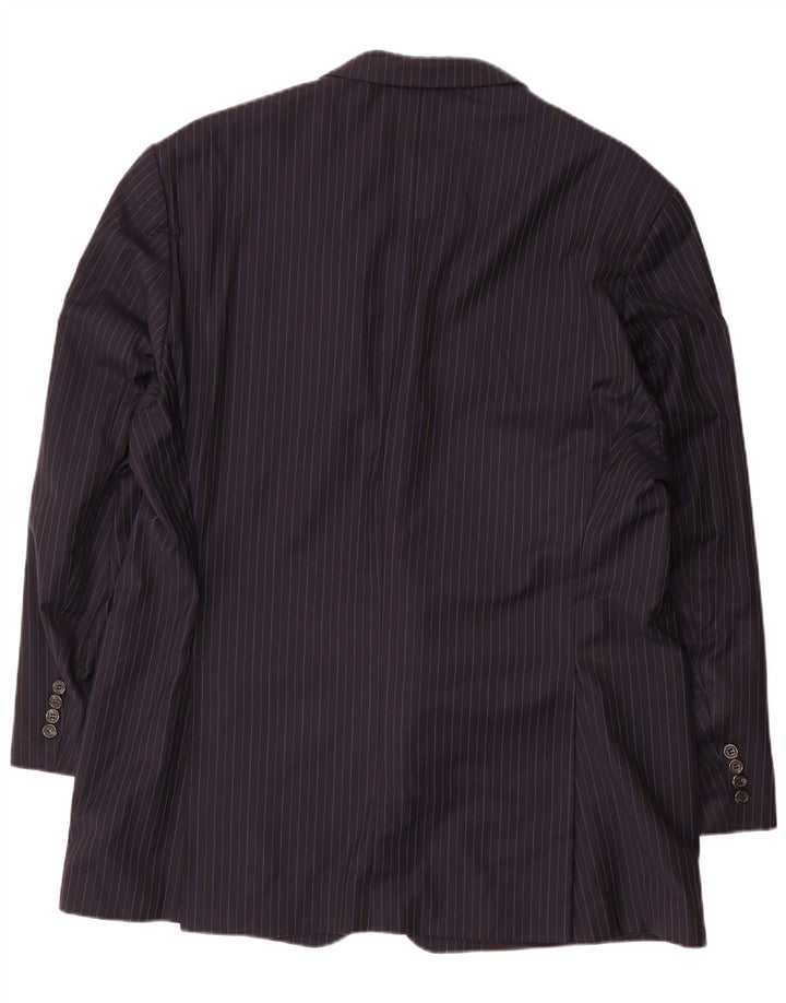 RALPH LAUREN Veste blazer à 2 boutons pour homme IT 52 XL en laine à fines rayures bleu marine