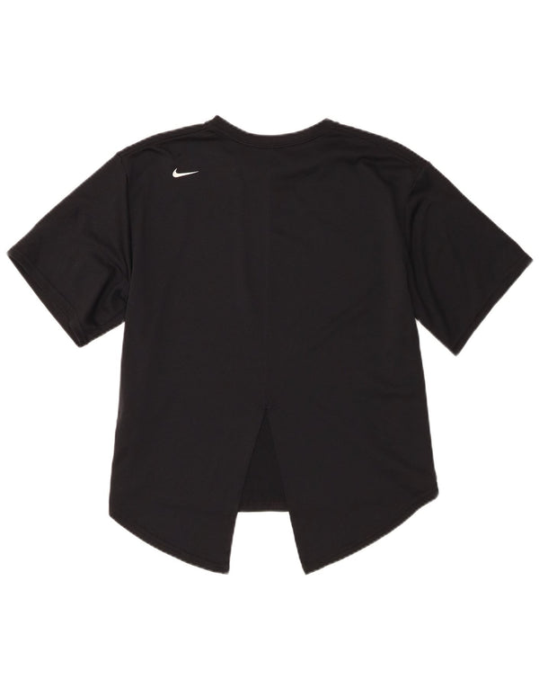 Nike T-shirt graphique surdimensionné Dri Fit pour femme UK 10 Small Noir
