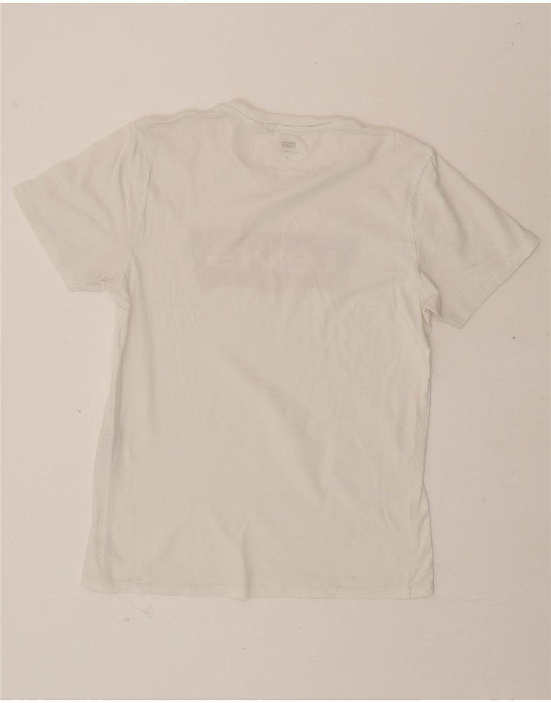 LEVI'S Womens Graphic T-Shirt Top UK 14 Medium White Vintage Levi's and Second-Hand Levi's from Messina Hembry 