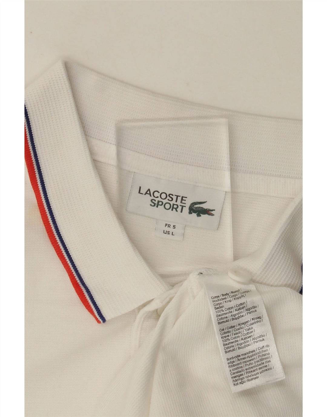 LACOSTE Polo Homme Taille 5 Grand Coton Blanc