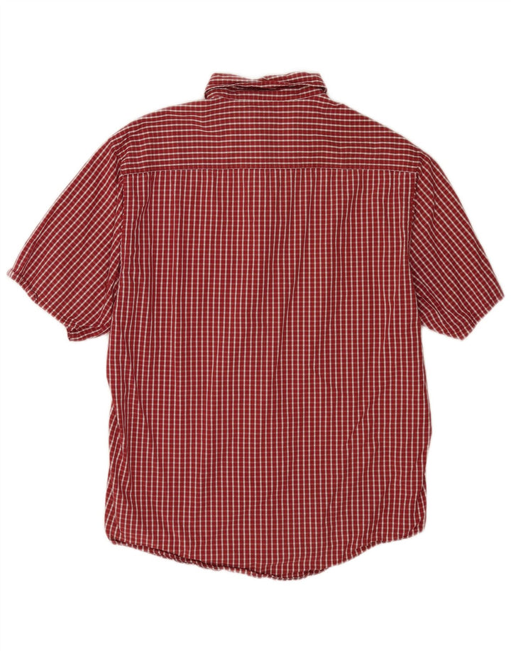Kickers Chemise à manches courtes pour homme en coton à carreaux rouges