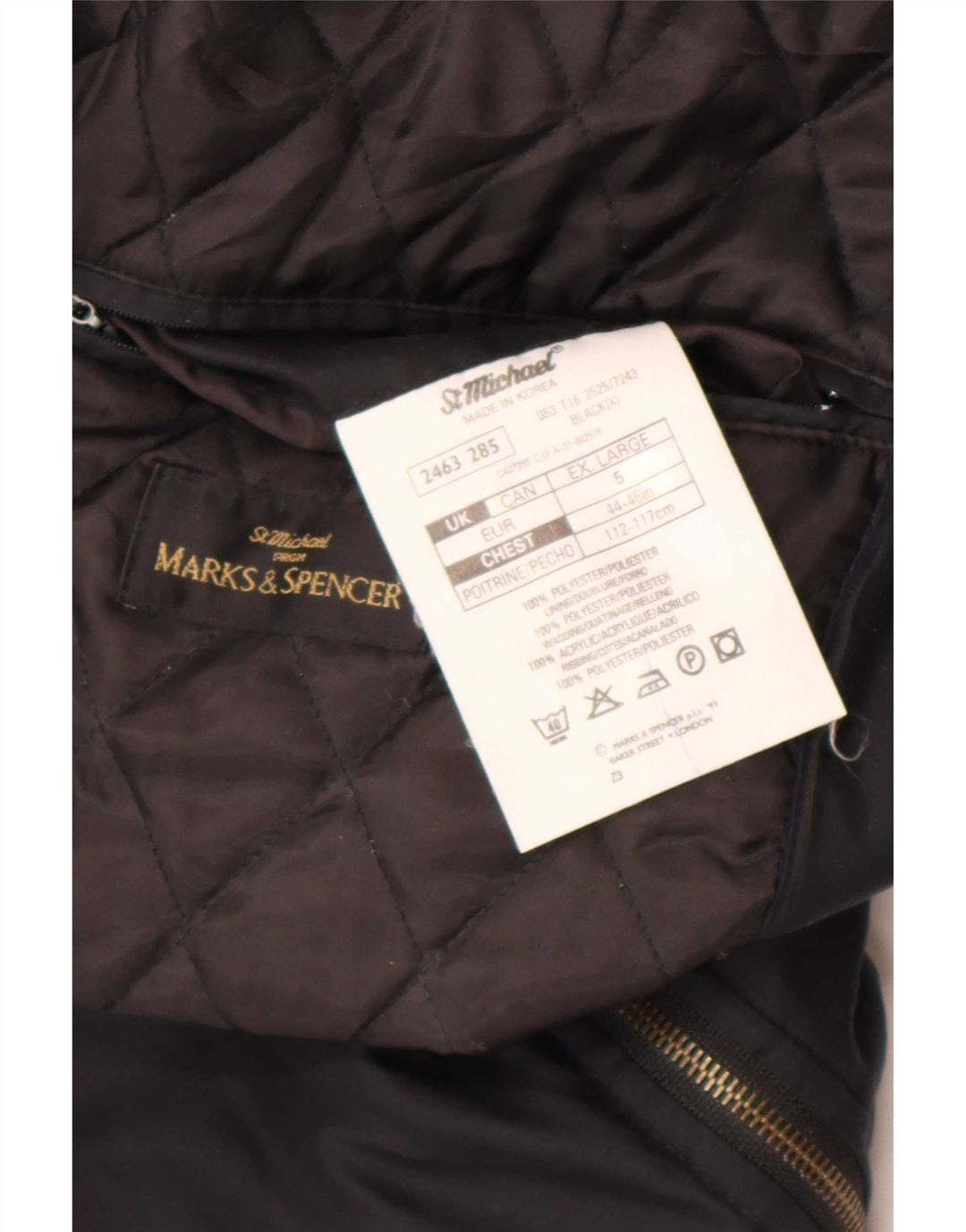 Marks & Spencer Veste bombardier St. Michael pour homme UK 42 XL Noir Polyester