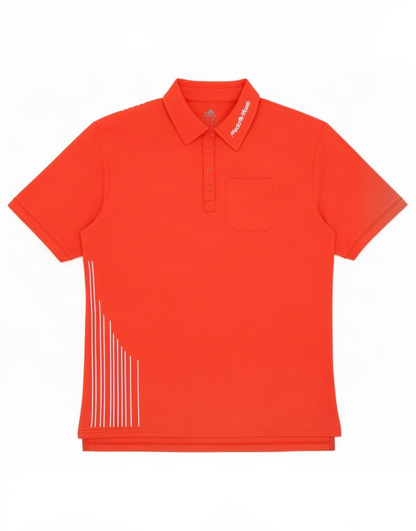 Adidas Polo graphique pour femme UK 18 XL Rouge à fines rayures Polyester