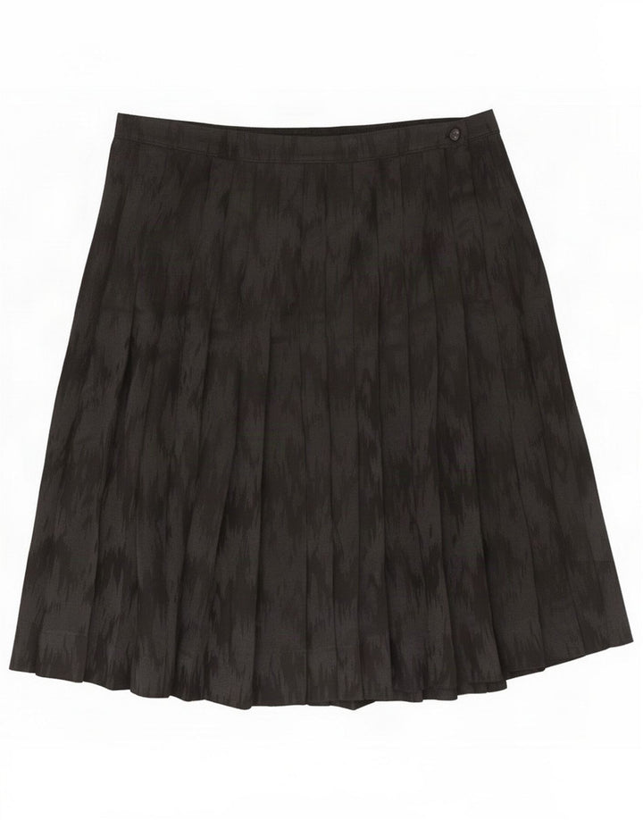 Jupe plissée à motif abstrait pour femme Vintage Medium W30 Noir