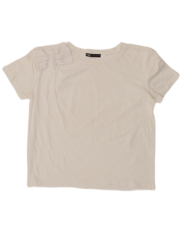 Zara Womens Crop T-Shirt Top UK 10 Petit Blanc