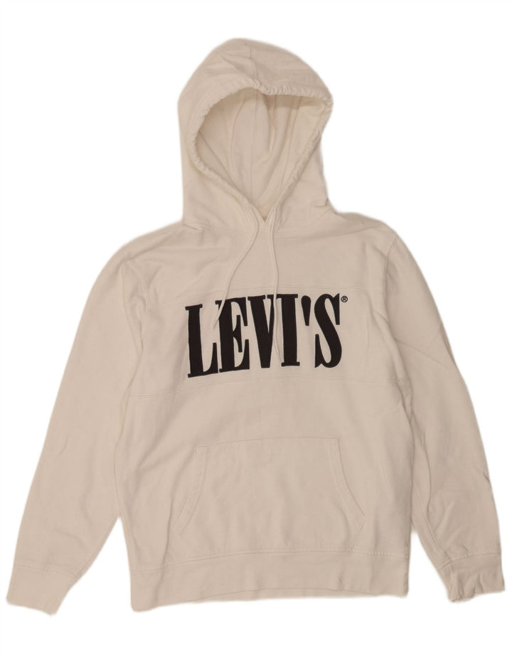 Levi's Pull à Capuche Graphique Homme Blanc Coton