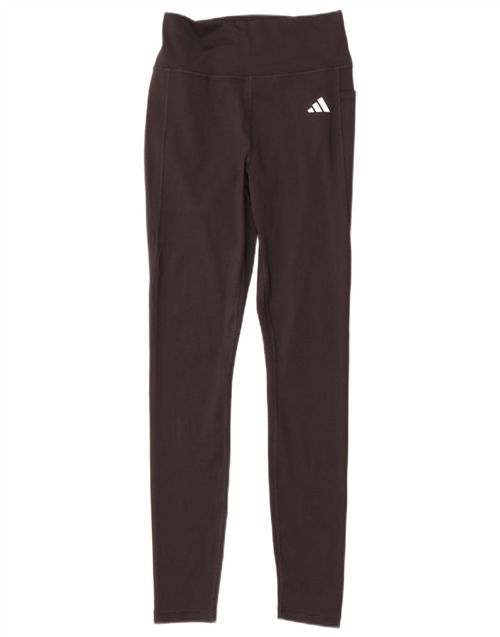 Adidas Leggings ajustés pour femmes UK12/ 14 Polyester noir moyen