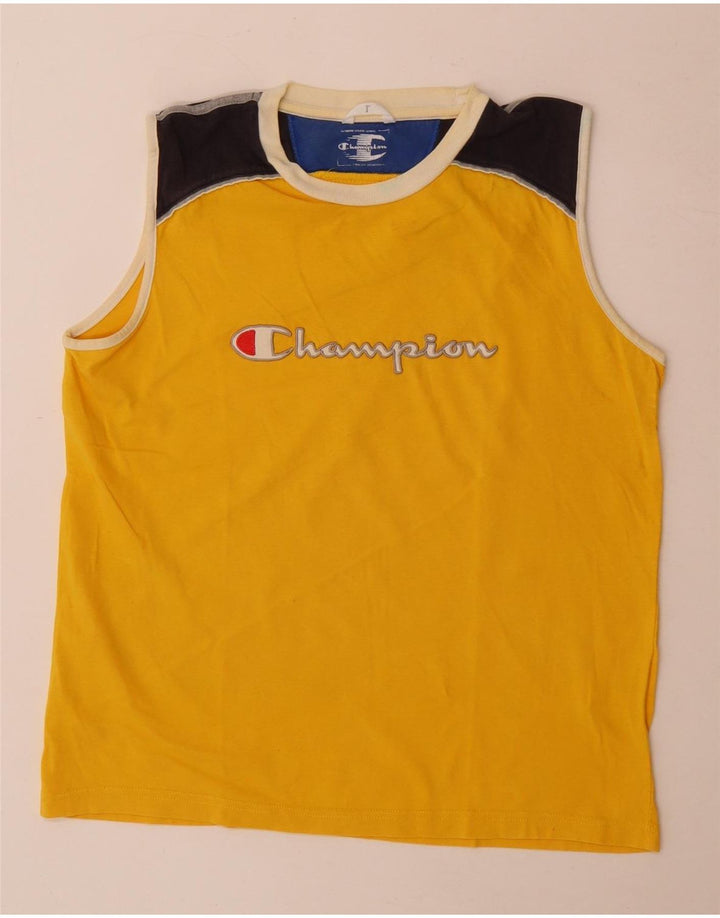 Champion Débardeur Graphique Homme Large Jaune Colorblock Coton