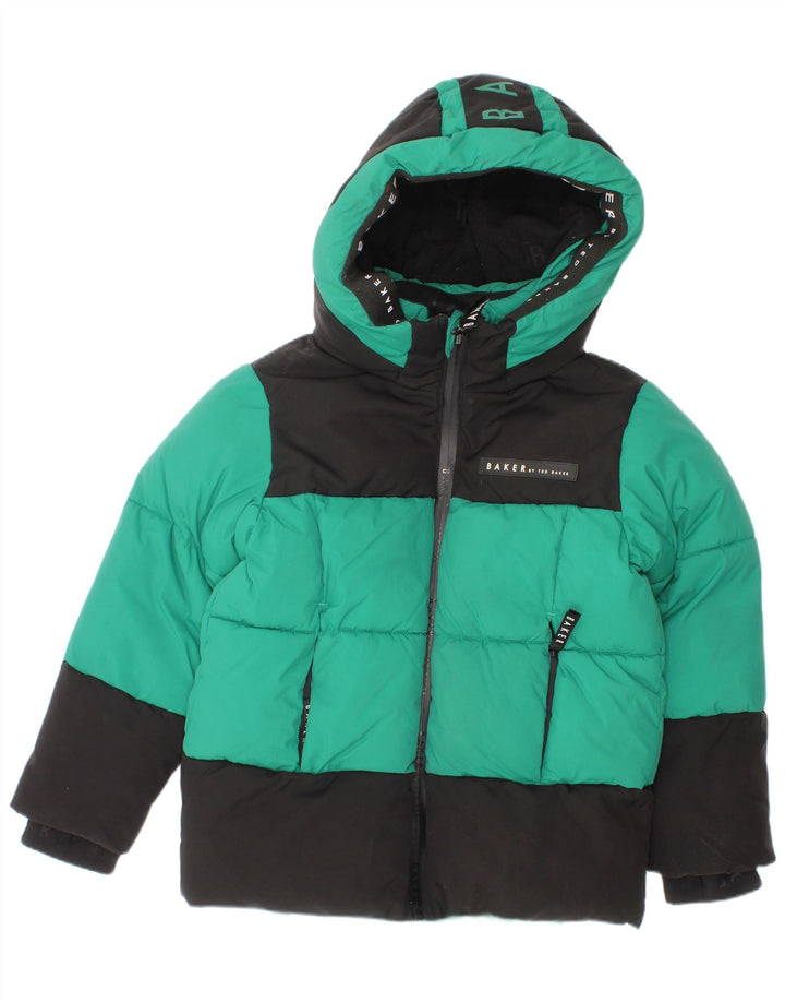 Ted Baker - Veste matelassée à capuche graphique pour garçon - 4-5 ans - Vert color block