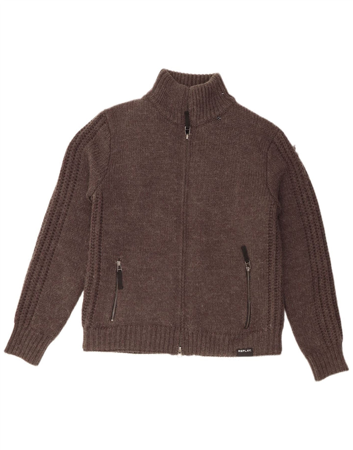 Replay Cardigan Pull Homme Grand Gris Acrylique
