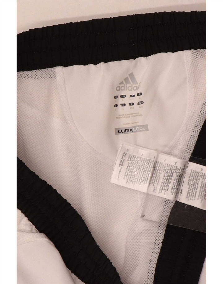 Adidas Short de sport Climacool pour homme, grand, blanc, color block, polyester