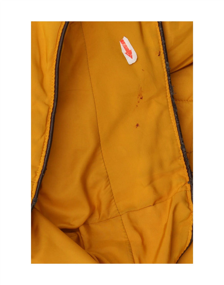 Zara Veste matelassée à capuche courte pour femme UK 10 Small Jaune Polyester