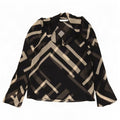 Zara Femme Chemisier Top UK 10 Petit Polyester Géométrique Noir