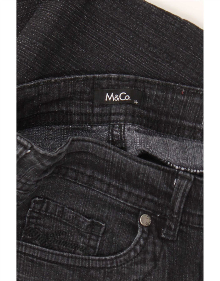 M&Co Jean droit pour femme UK 14 Large W34 L27 Noir
