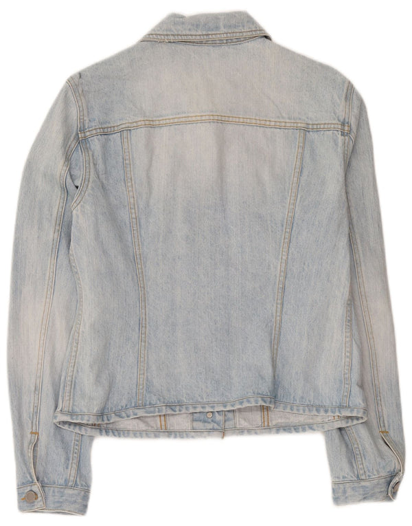 Benetton Veste en Jean Femme UK 14 Bleu Moyen Coton