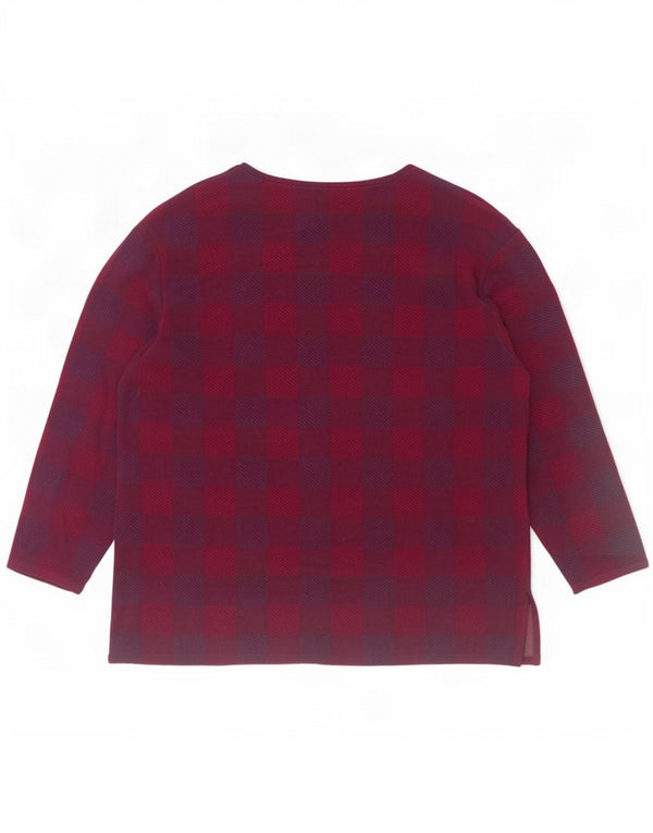 Marks & Spencer Chemisier à manches longues pour femme UK 20 2XL Bordeaux à carreaux