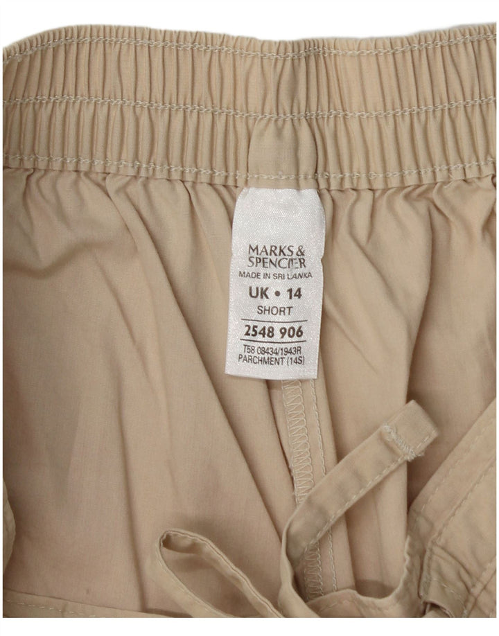 Marks & Spencer Pantalon court pour femme UK 14 Medium W28 L26 Beige