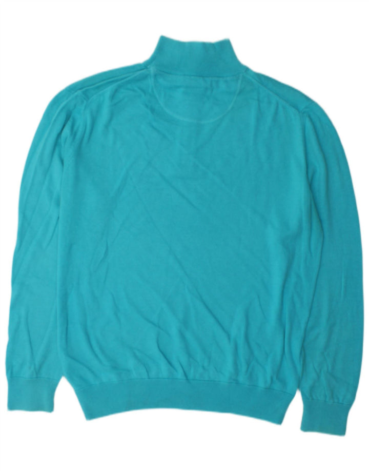 Gant Pull col zippé homme grand bleu coton