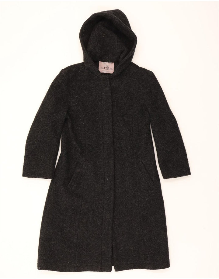 ONYX Womens Hooded Overcoat UK 10 Small Grey Wool Vintage Onyx and Second-Hand Onyx from Messina Hembry 