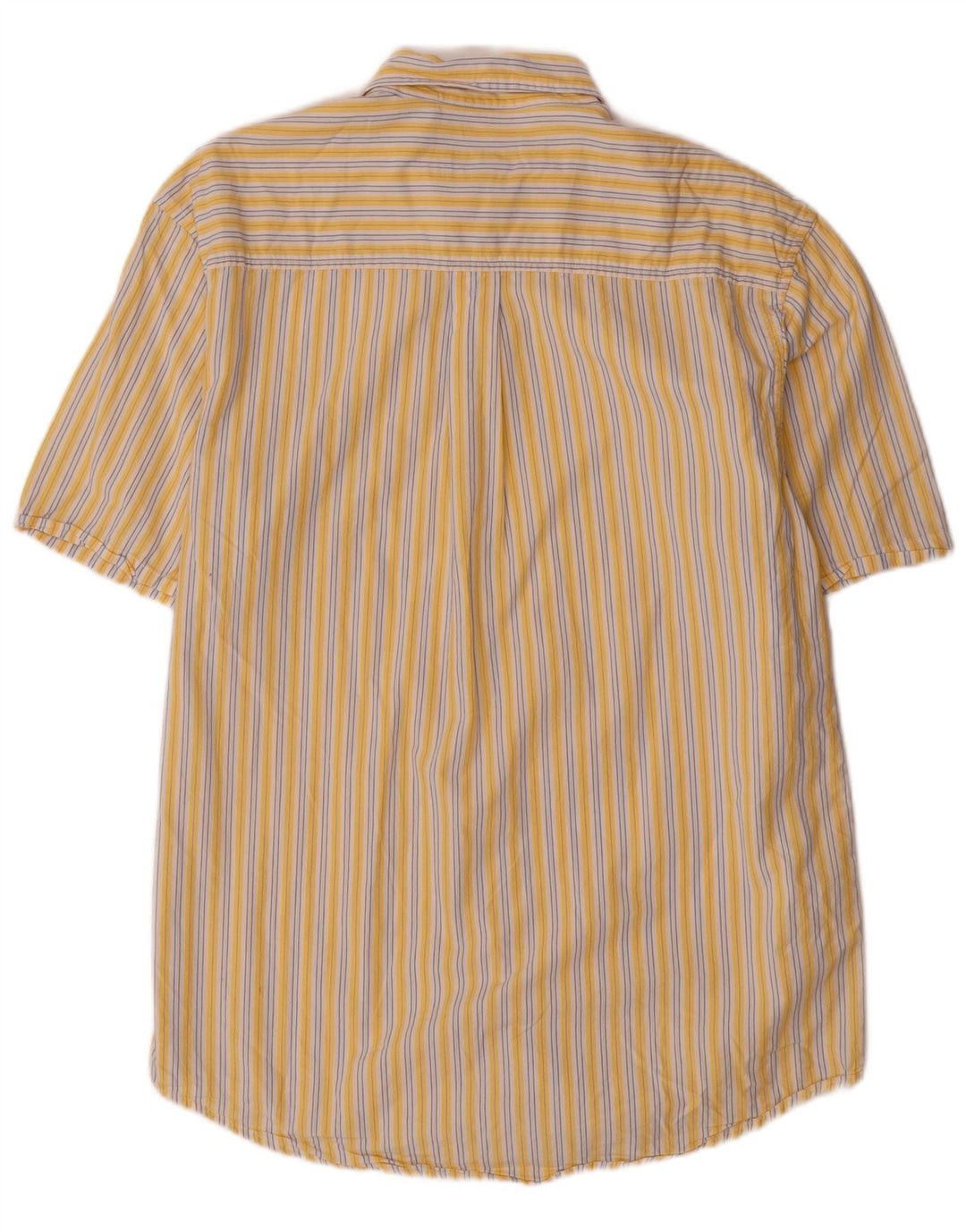 IZOD Chemise à manches courtes homme en coton à fines rayures jaune moyen