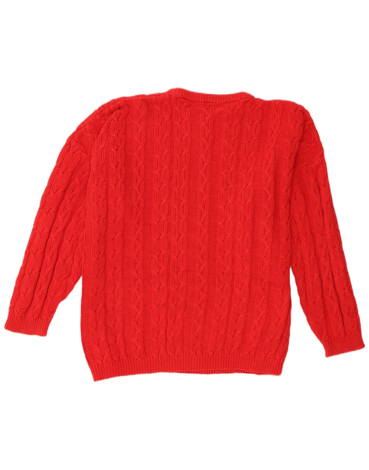 Lecomte Pull surdimensionné à col rond pour femme UK 18 XL Rouge Coton