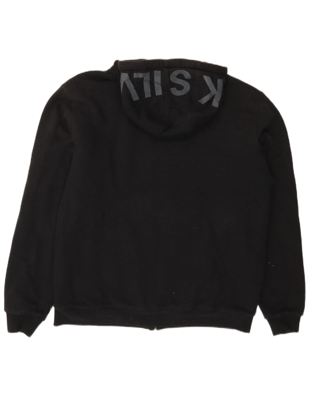 QUIKSILVER Pull à capuche zippé graphique pour homme XL en coton noir