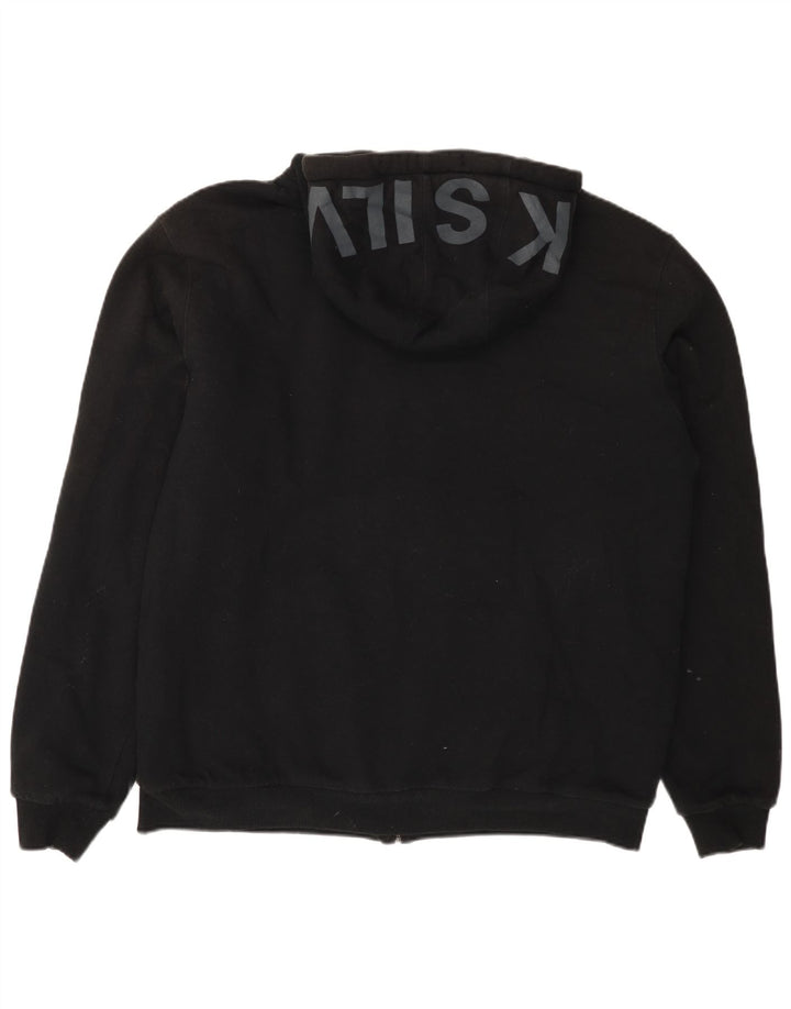 QUIKSILVER Pull à capuche zippé graphique pour homme XL en coton noir